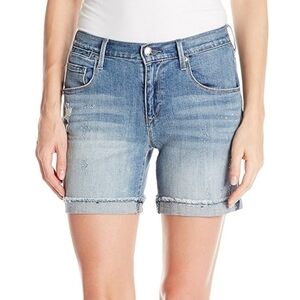 Jessica Simpson Monroe Boyfriend Denim Shorts Blue Size